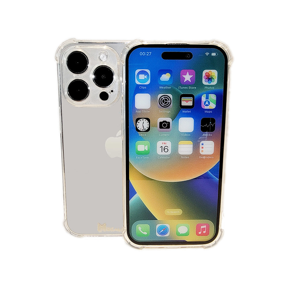 Mocalz Protector Series I Clear Phone Case Compatible with iPhone 13 Pro, Non Yellowing Protective Cell Soft TPU Phone Cover, Crystal Clear, Back Bumper Phone Case.