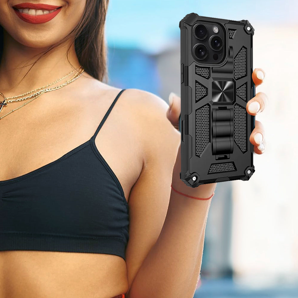 Mocalz Defender Series I Dual Layer Protective S21 Ultra Case with Metal Kickstand | Rugged, Drop-Tested, Shockproof Mobile Cover for S21 Ultra