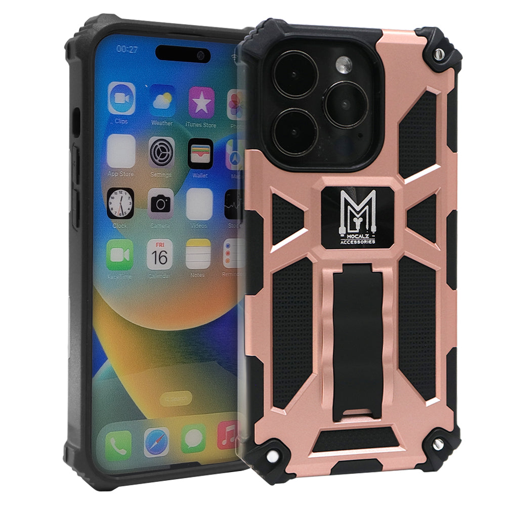 Mocalz Defender Series I Dual Layer Protective iPhone 13 Pro Case with Metal Kickstand | Rugged, Drop-Tested, Shockproof Mobile Cover for iPhone 13 Pro