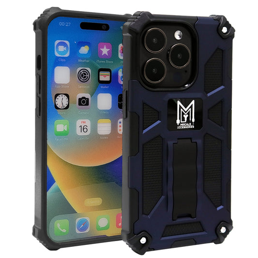 Mocalz Defender Series I Dual Layer Protective iPhone 14 Pro Max Case with Metal Kickstand | Rugged, Drop-Tested, Shockproof Mobile Cover for iPhone 14 ProMax