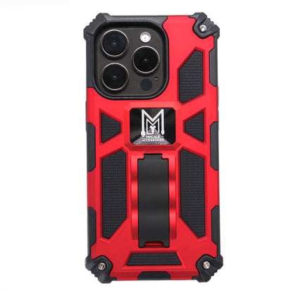 Mocalz Defender Series I Dual Layer Protective Samsung S23+ Case with Metal Kickstand | Rugged, Drop-Tested, Shockproof Mobile Cover for Samsung S23 Plus (Red)