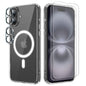 Mocalz Protector Series II Case Designed for iPhone 16 Plus , [Clear] 5 in 1 [Non Yellowing] Case with 2X Tempered Glass Screen and 2X Camera Lens Protectors, Shockproof and Air-Guard Corners