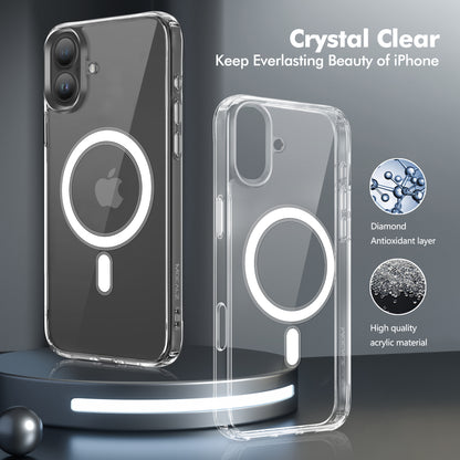 Mocalz Protector Series II Case Designed for iPhone 16 Plus , [Clear] 5 in 1 [Non Yellowing] Case with 2X Tempered Glass Screen and 2X Camera Lens Protectors, Shockproof and Air-Guard Corners