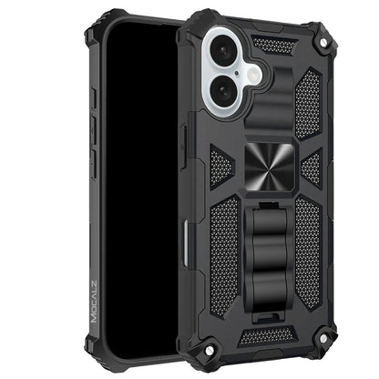 Mocalz Defender Series I Dual Layer Protective iPhone 16 Plus Case with Metal Kickstand | Rugged, Drop-Tested, Shockproof Mobile Cover for iPhone 16 Plus