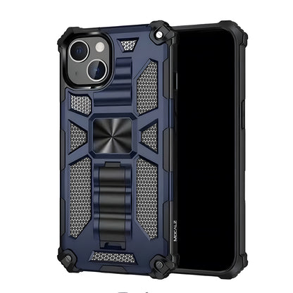 Mocalz Defender Series I Dual Layer Protective iPhone 13 Case with Metal Kickstand | Rugged, Drop-Tested, Shockproof Mobile Cover for iPhone 13