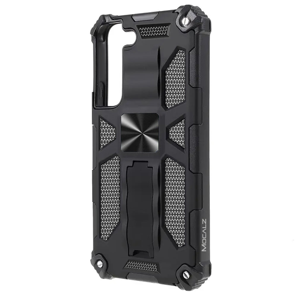 Mocalz Defender Series I Dual Layer Protective S24 Case with Metal Kickstand | Rugged, Drop-Tested, Shockproof Mobile Cover for S24