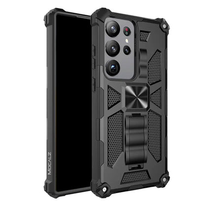 Mocalz Defender Series I Dual Layer Protective S21 Ultra Case with Metal Kickstand | Rugged, Drop-Tested, Shockproof Mobile Cover for S21 Ultra