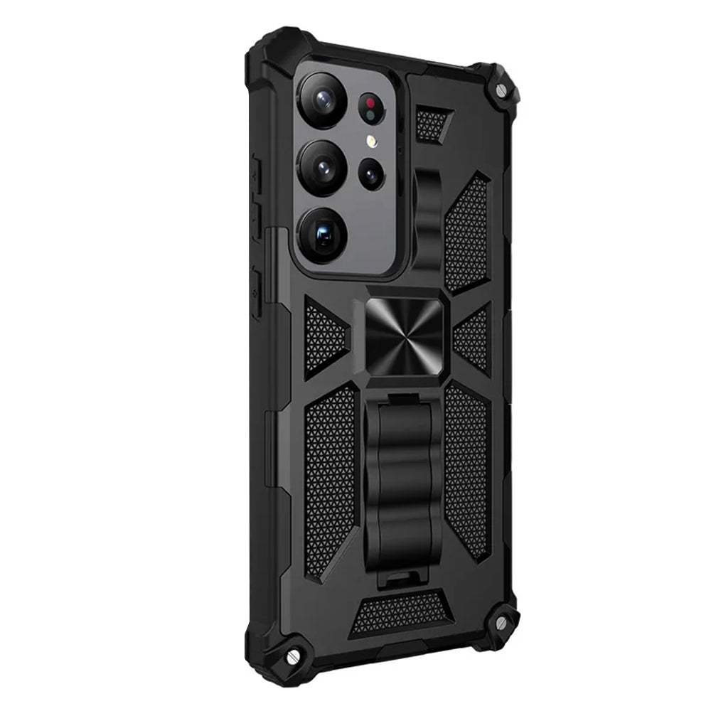 Mocalz Defender Series I Dual Layer Protective S21 Ultra Case with Metal Kickstand | Rugged, Drop-Tested, Shockproof Mobile Cover for S21 Ultra